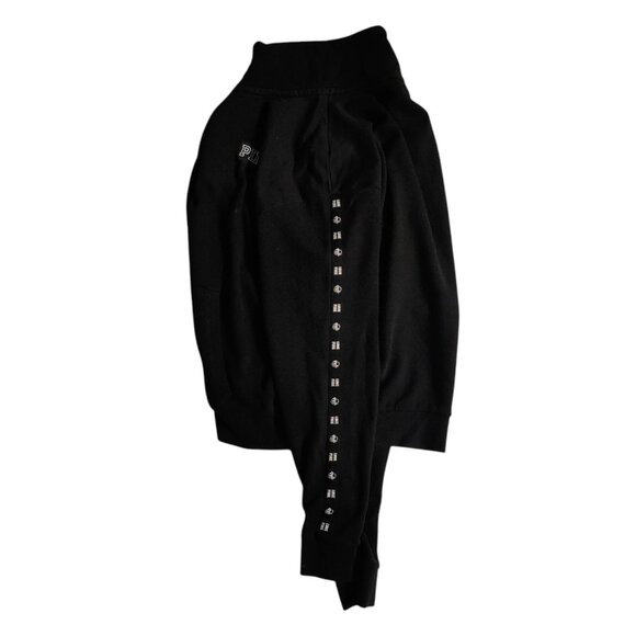 PINK Victoria's Secret Pullover Sweatshirt  Women's Size Medium Black 1/4 Zipper - Picture 8 of 9